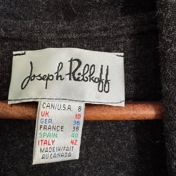 Joseph Ribkoff Charcoal Draped Dress - Picture 3 of 11